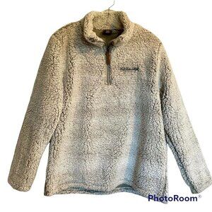 Outfitter Trading Co. Large Sherpa Fleece Pullover Grey 1/4 Zip Breckenr…